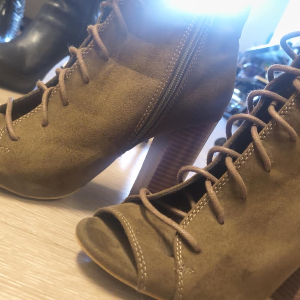 Brown Lace-Up Ankle Boots